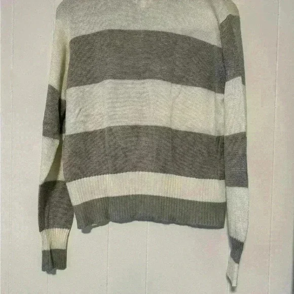 FIA Italia Sweater Womens M Handloomed Gray &Whit New no tag Full Zip Collared - Picture 6 of 12